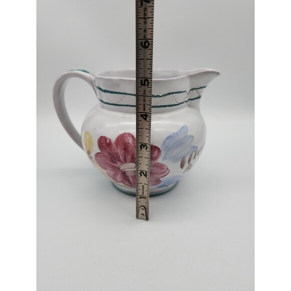 Arabian Hand Painted Pitcher Floral made In Finland 32 oz Marked CY3 - Picture 8 of 11